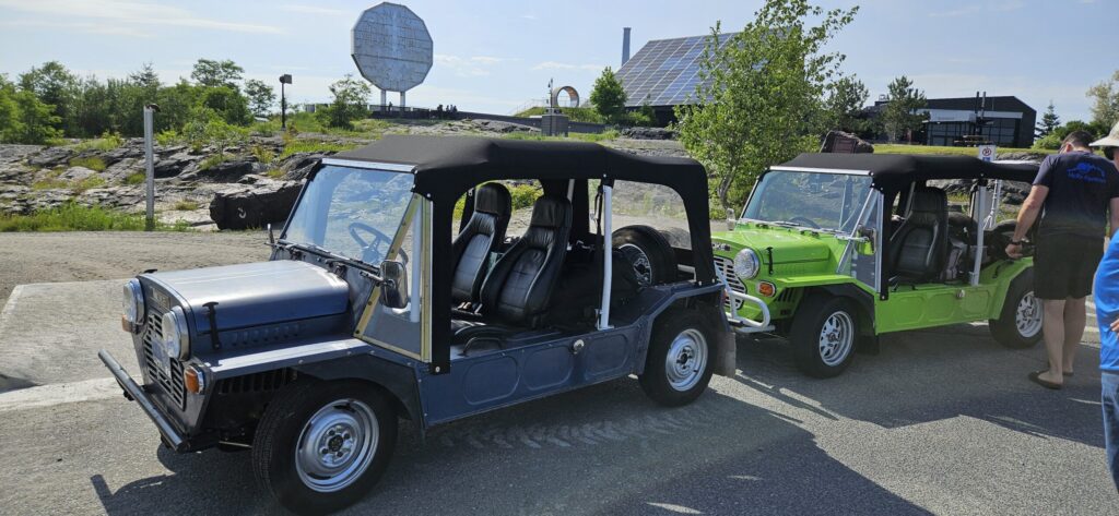 Mini Mokes near the Big Nickel in Sudbury, Ontario