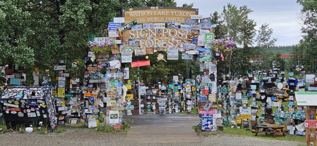 A picture of the entrance way to the Sign Post Forest in July of 2025