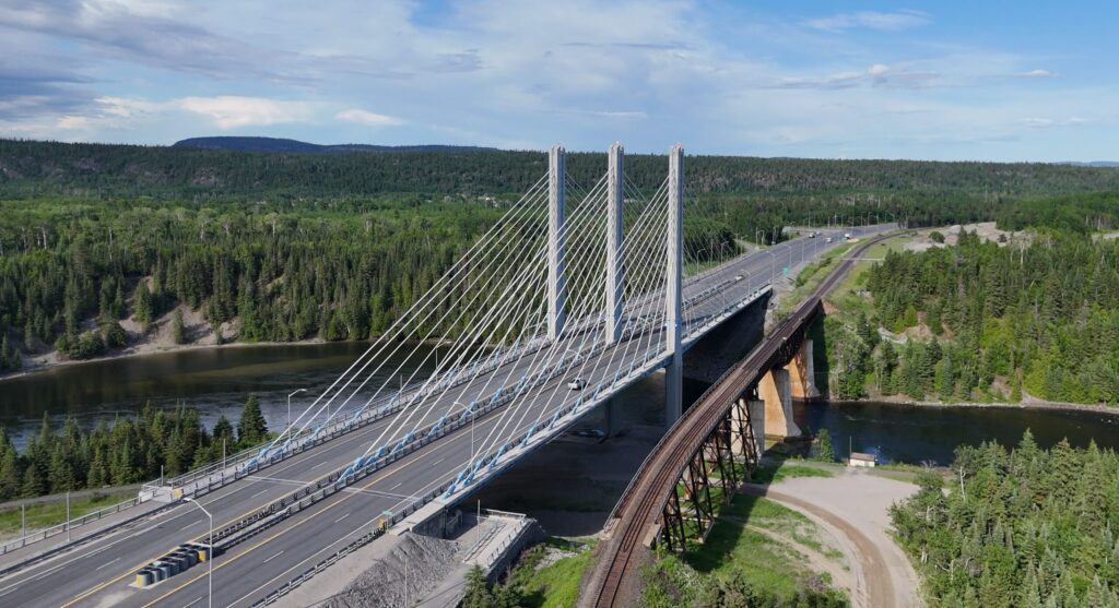 Image of Nipigon River Bridge; a cable-stayed bridge